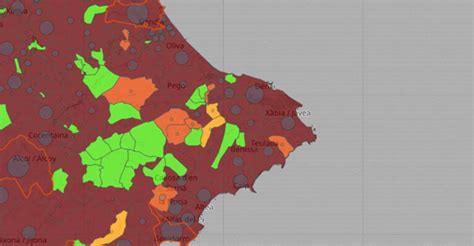 Situación del coronavirus en la Marina Alta en la actualización del 12