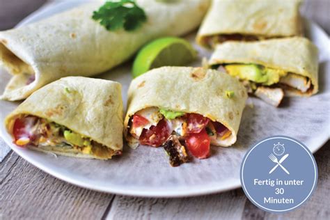 Schnelle Hähnchen Avocado Wraps in unter 30 Minuten