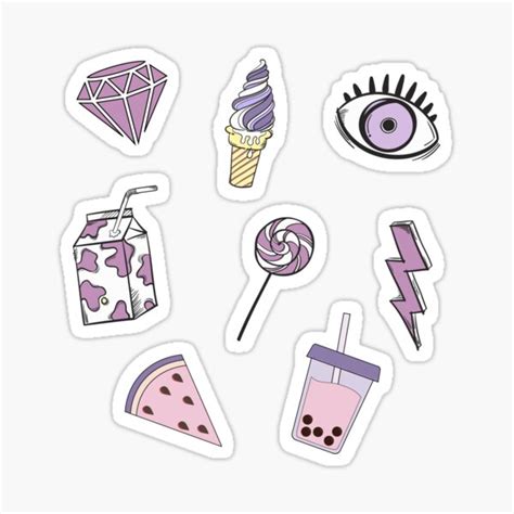 Purple Aesthetic Sticker Pack Sticker For Sale By Namcolors Redbubble