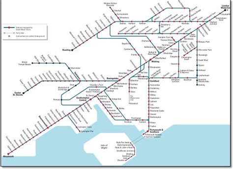 South Western train / rail maps