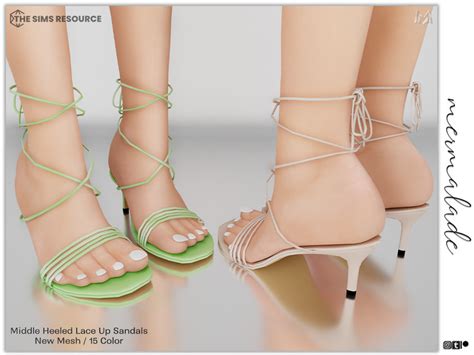 The Sims Resource Middle Heeled Lace Up Sandals S134