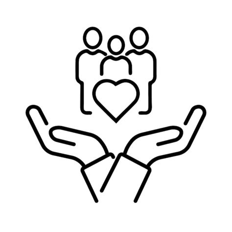 Premium Vector Hand With Heart Community Icon Concept Empathy Or