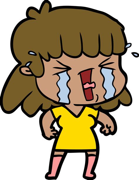 cartoon woman in tears 12543311 Vector Art at Vecteezy