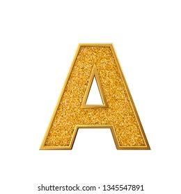 Gold Glitter Letter Shiny Sparkling Golden Stock Illustration