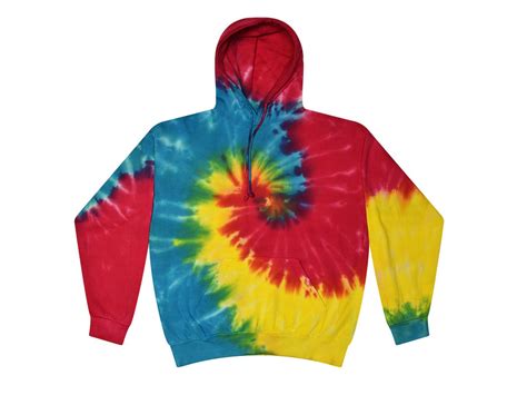 Reactive Rainbow Tie Dye Pullover Hoodie Sweatshirt - Tie Dye Space