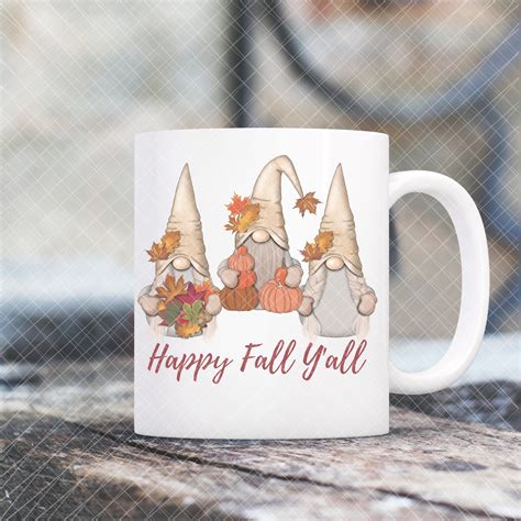 Happy Fall Yall Gnome Coffee Mugfall Mugcute Etsy Uk