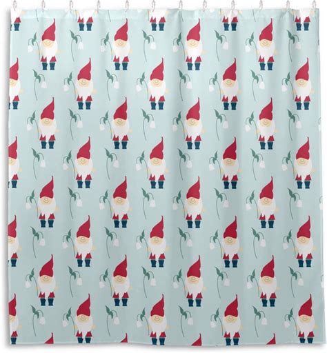 Skysonic Shower Curtains Cute Gnomes Curtainwaterproof Fabric Decor