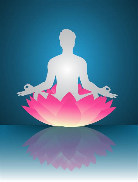 Meditation Yoga With Human Silhouette On Lotus Flower 9841929 Vector