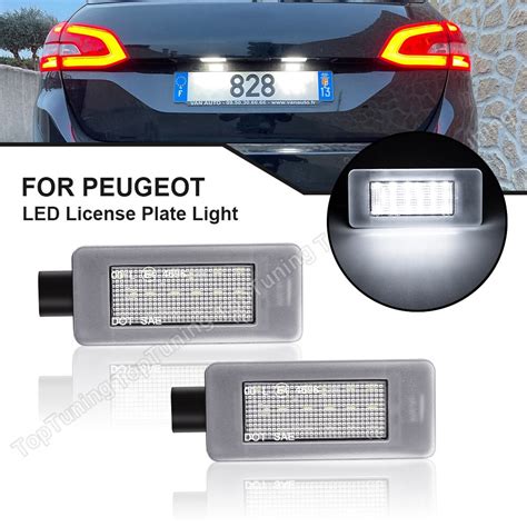 2 sztuk LED światło do tablicy rejestracyjnej dla Citroen C3 MK3 C4 C5