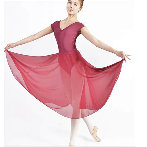 Ballet Dance Skirt Performance Stage Women Dance Clothing Adult Chiffon