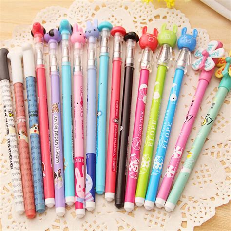 10pcslot School Cute Cartoon Ball Pens Kawaii Cute Korean Stationery