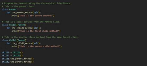 Hierarchical Inheritance In Python