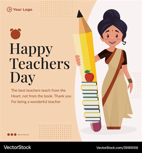 Banner design of happy teachers day Royalty Free Vector