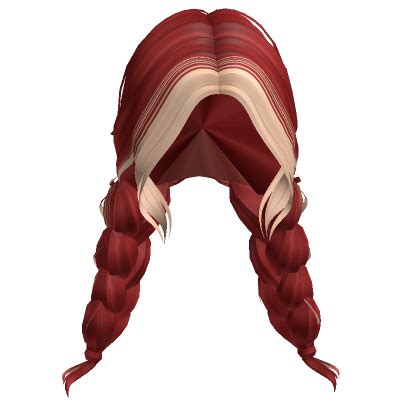 Aesthetic Y2K Low Twin Braids Red Blonde S Code Price RblxTrade