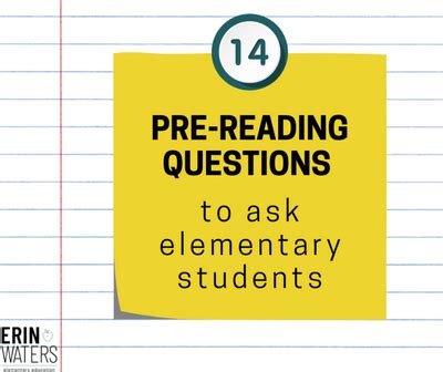 Essential Pre Reading Questions To Ask Your Students Erin Waters Edu