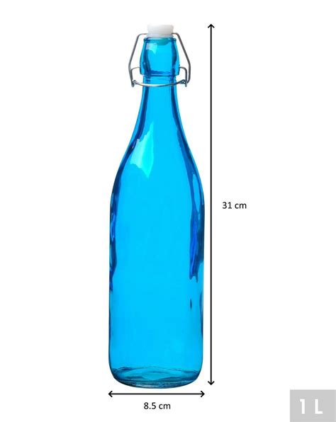 Clip Top Bottles Glass 500ml1litre Airtight Preserve Water Swing Top Coloured