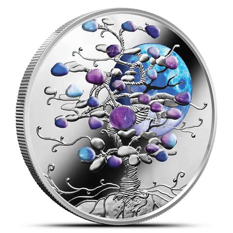 Buy 2024 1 Oz Proof Colorized Niue Silver Tree Of Luck Blue Moon Coin