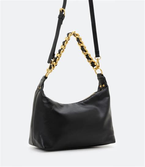 Bolsa Shoulder Hobo Alça Corrente Preto