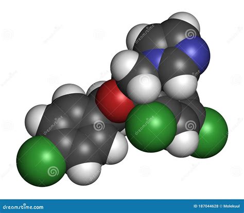 Econazole Antifungal Drug Molecule D Rendering Stock Illustration