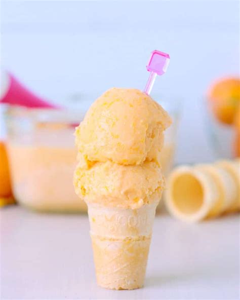 Orange Creamsicle Ice Cream Made With Real Oranges