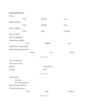 Fillable Online Americanbar Chapter Personal History Fax Email Print