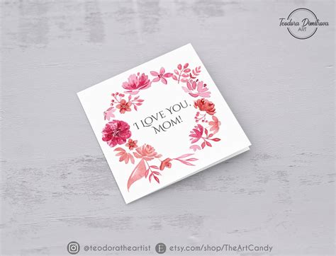 Printable Cards 'I Love You Mom' Card for Mom/ | Etsy