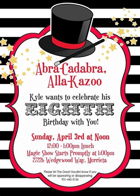 Free Printable Magician Birthday Invitation Templates Artofit