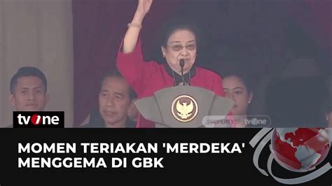 Merinding Megawati Pandu Relawan PDIP Teriakan MERDEKA Di Stadion GBK