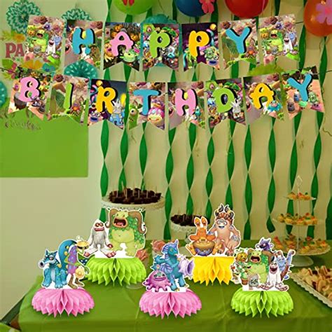 My Singing Monsters Party Decorations Honeycomb Centerpiece 7 Pieces