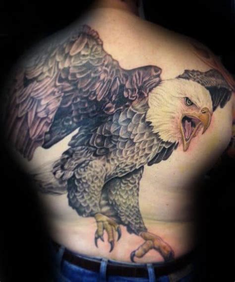 50 Eagle Back Tattoo Designs For Men - Flying Bird Ink Ideas