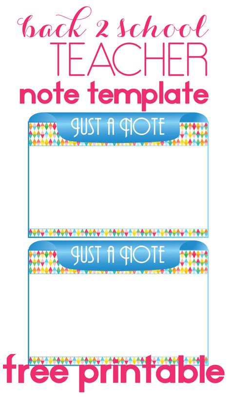 Back To School Teacher Note Template