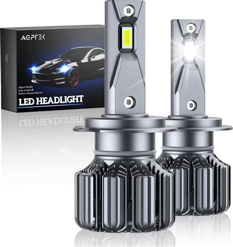 AGPTEK H7 LED Headlight Bulbs 2Pcs Car Headlamps 70W 12000LM 6000K