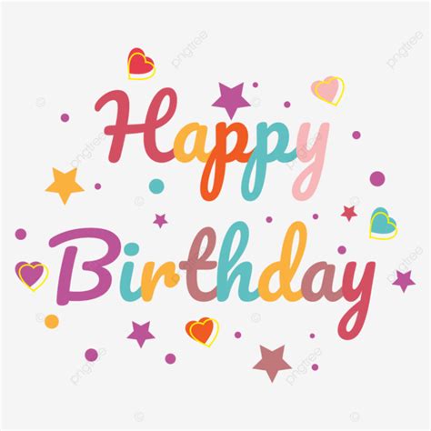 Happy Birthday Colored Font Text Vector Design Birthday Font Happy