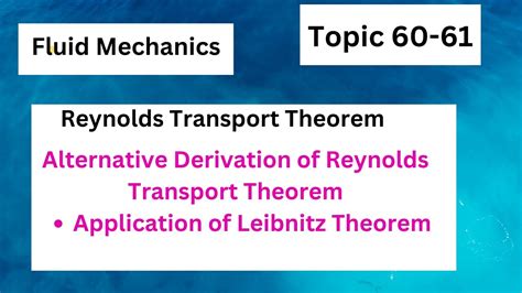 Mth642 Module 60 61 Reynolds Transport Theorem Mid Term Short Lectures