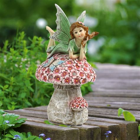 Suyorpe Garden Fairy Decor For Outside Fairy Garden Flower Fairy Outdoor Statue