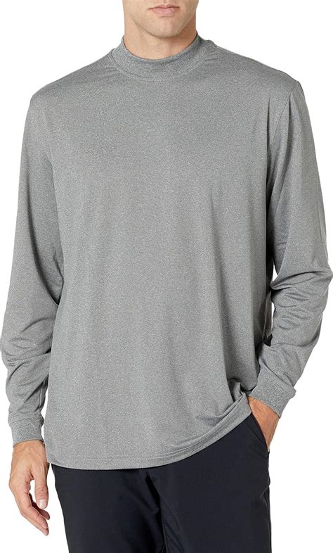 Pga Mens Long Sleeve Ventilated Mock Neck Golf Shirt Uk