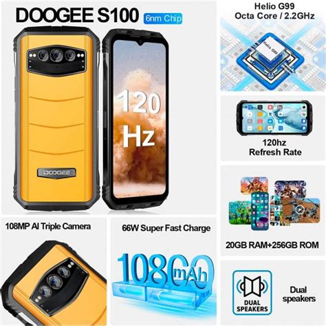 Doogee S100 Rugerizado Con SoC Helio G99 12GB RAM Y 10 800 MAh