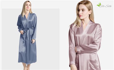 ElleSilk 100 Silk Robes For Women Silk Short Robe 22 Momme Mulberry