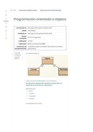 Examen segundo parcial Segunda vuelta Revisión del intento