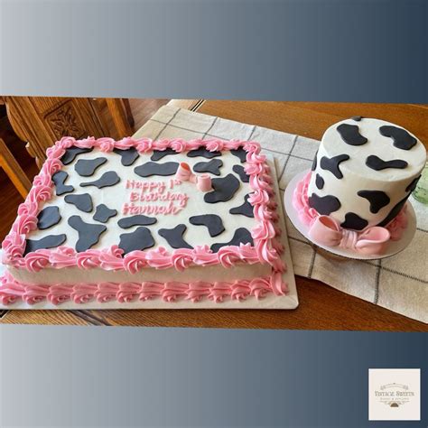 Cow Print Birthday Cake