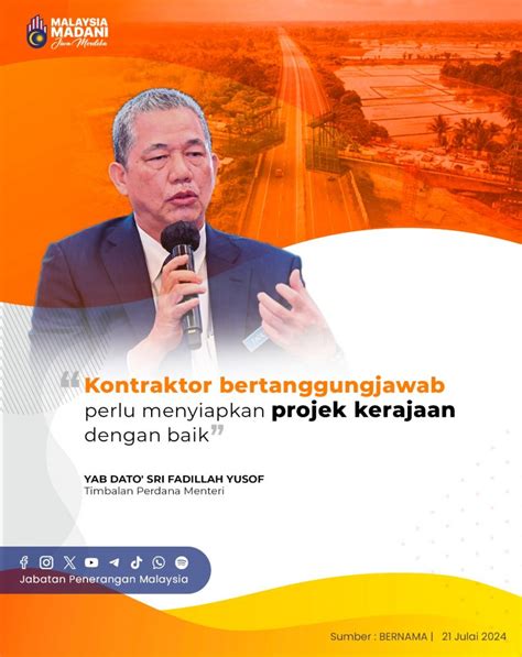 KONTRAKTOR BERTANGGUNGJAWAB PERLU MENYIAPKAN PROJEK KERAJAAN DENGAN