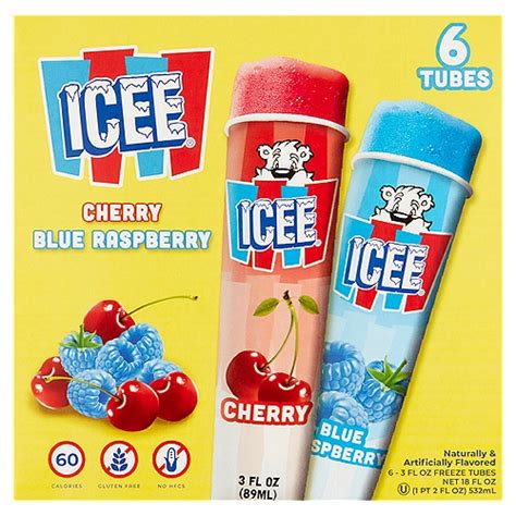 Icee Cherry And Blue Raspberry Freeze Tubes 3 Fl Oz 6 Count Shoprite