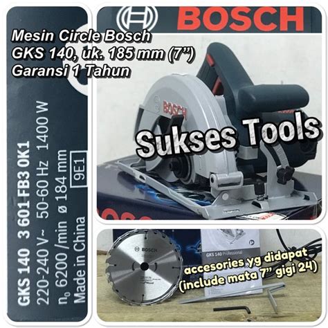 Jual Mesin Gergaji Potong Kayu 7 Inch Bosch Circular Saw GKS 140 Circle