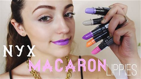 Review Lip Swatches New Nyx Macaron Lippies Youtube