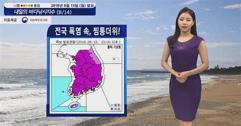 내일의 바다낚시지수 8월14일 폭염 기승 남해안 제주 높은 너울 강한 바람 주의 바람