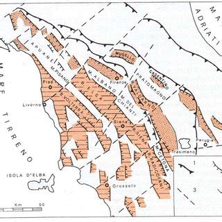 Carta E Sezione Geologica Schematica Dell Appennino Settentrionale