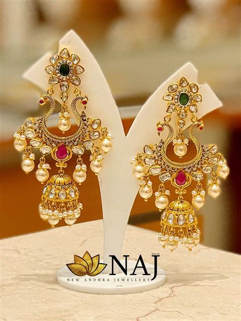 Peacock Chandbalis With Jhumkas By Anita Jain L Naj Jewellery L Nellore