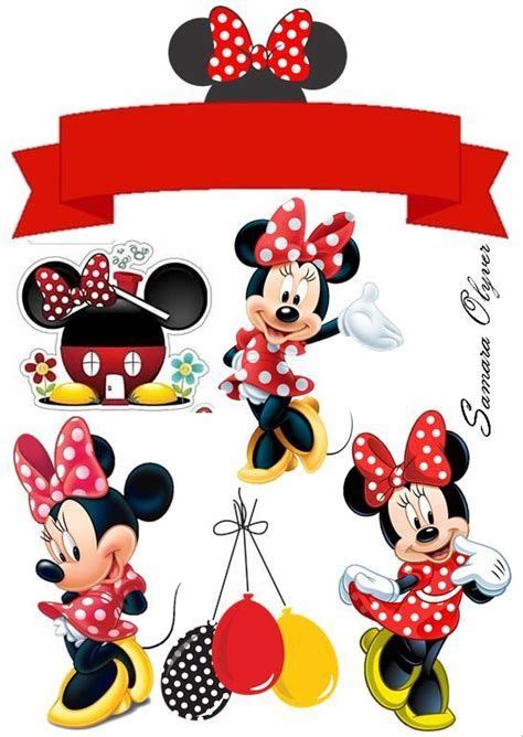 Topper De Bolo Minnie Vermelha Lembrancinhas Minnie Minnie Vermelha