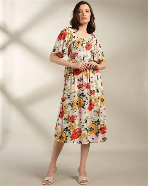 Buy Women Floral Print Fit And Flare Dress Online At Best Prices In India