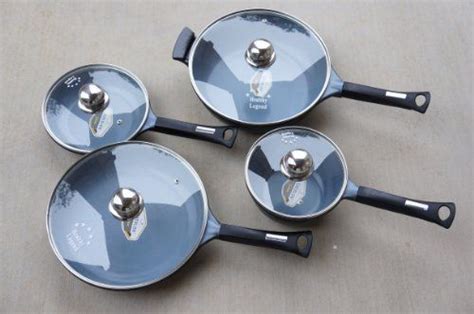 Healthy Legend Deluxe 8 Pc German Weilburger Ceramic Coating Nonstick Fry Pans and Sauce Pan ...